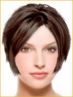 short hair with medium brown hair color