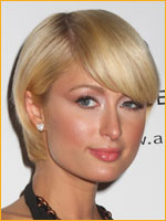 Paris Hilton golden blonde with bob style