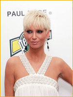 platinum blonde with very short cut