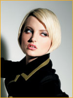 very light blonde with bob style