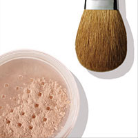 mineral foundation and brush