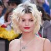 Pixie Geldof with short platinum blond and dark root